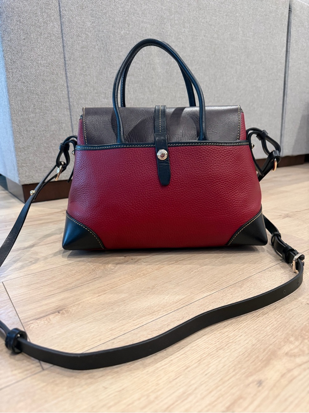 Dooney & Bourke Red Pebble Grain Elisa Satchel - Picture 3 of 9